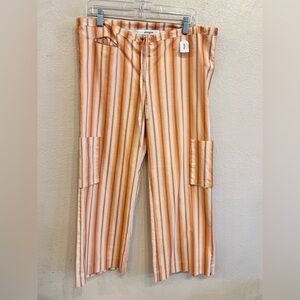 Gimaguas Orange Tuva Trousers Orange Stripes Size Small 100% Cotton